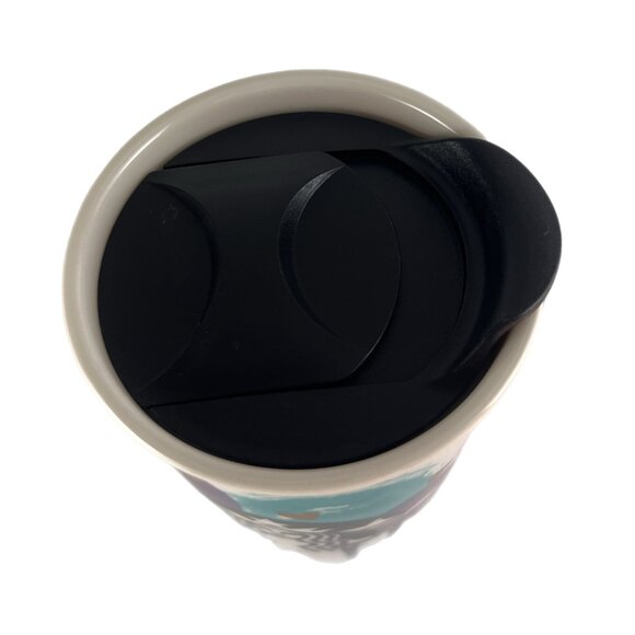 Starbucks 12oz DW Ceramic Hearts and Balloons Travel Cup, EUC 2016 Collectible - Picture 5 of 8